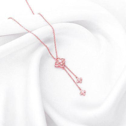 Rose Gold Artsy Floral Necklace