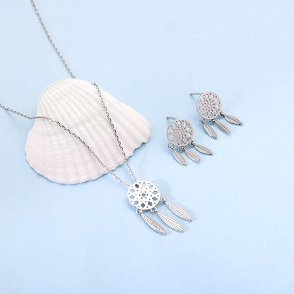 Silver Dreamcatcher Necklace Set