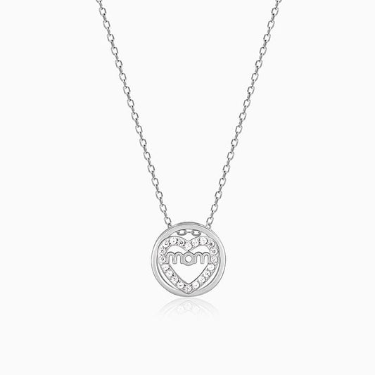 Silver Heart MOM Necklace