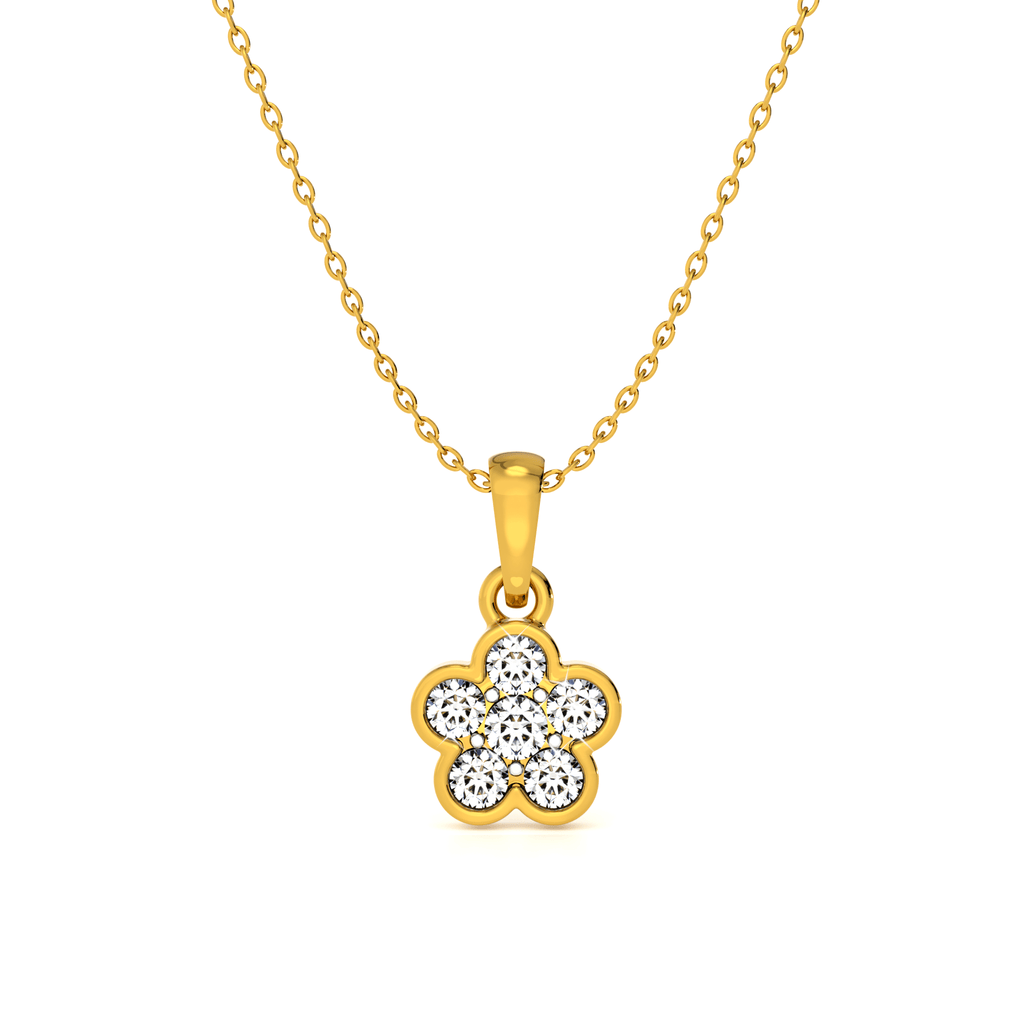 Galaxy Bloom 9KT Gold Lab Grown Diamond Pendant