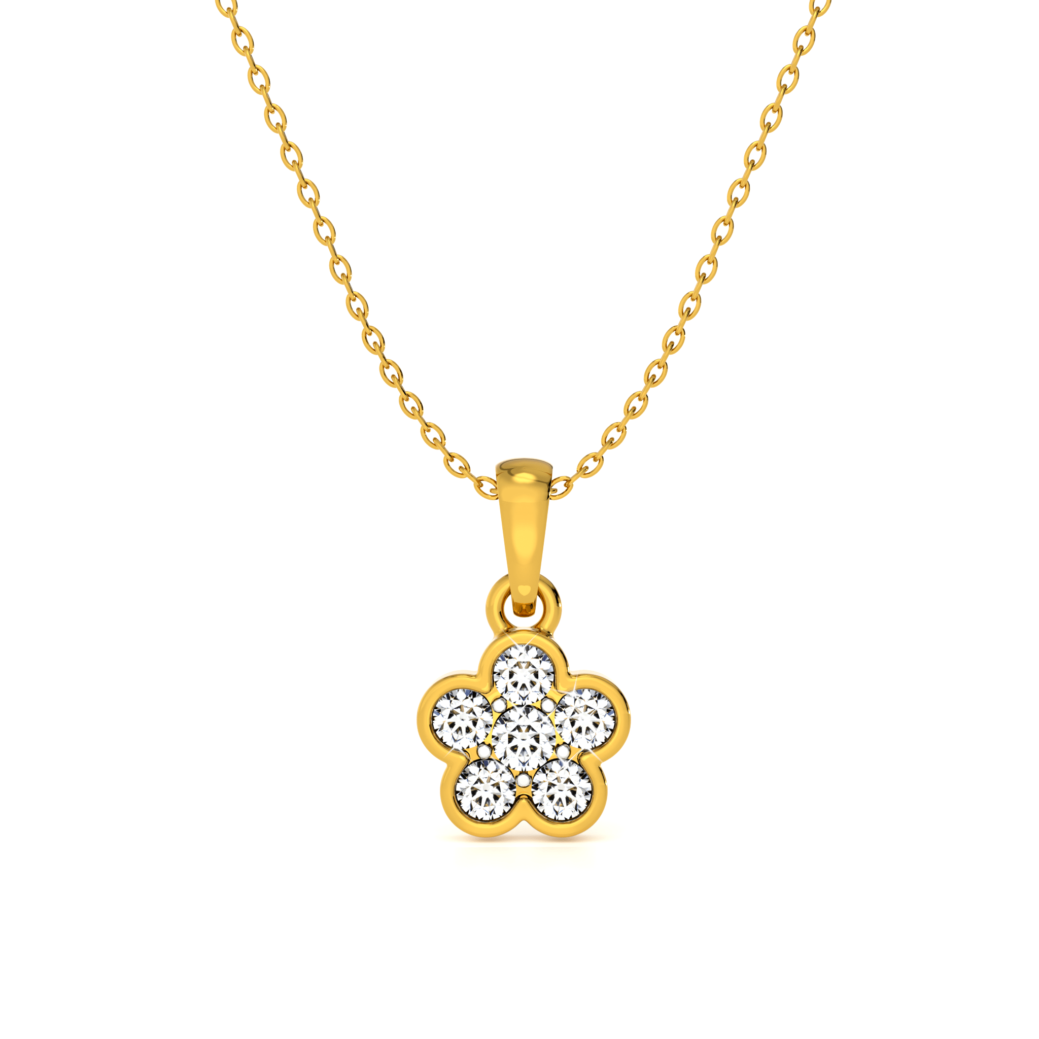 Galaxy Bloom 9KT Gold Lab Grown Diamond Pendant