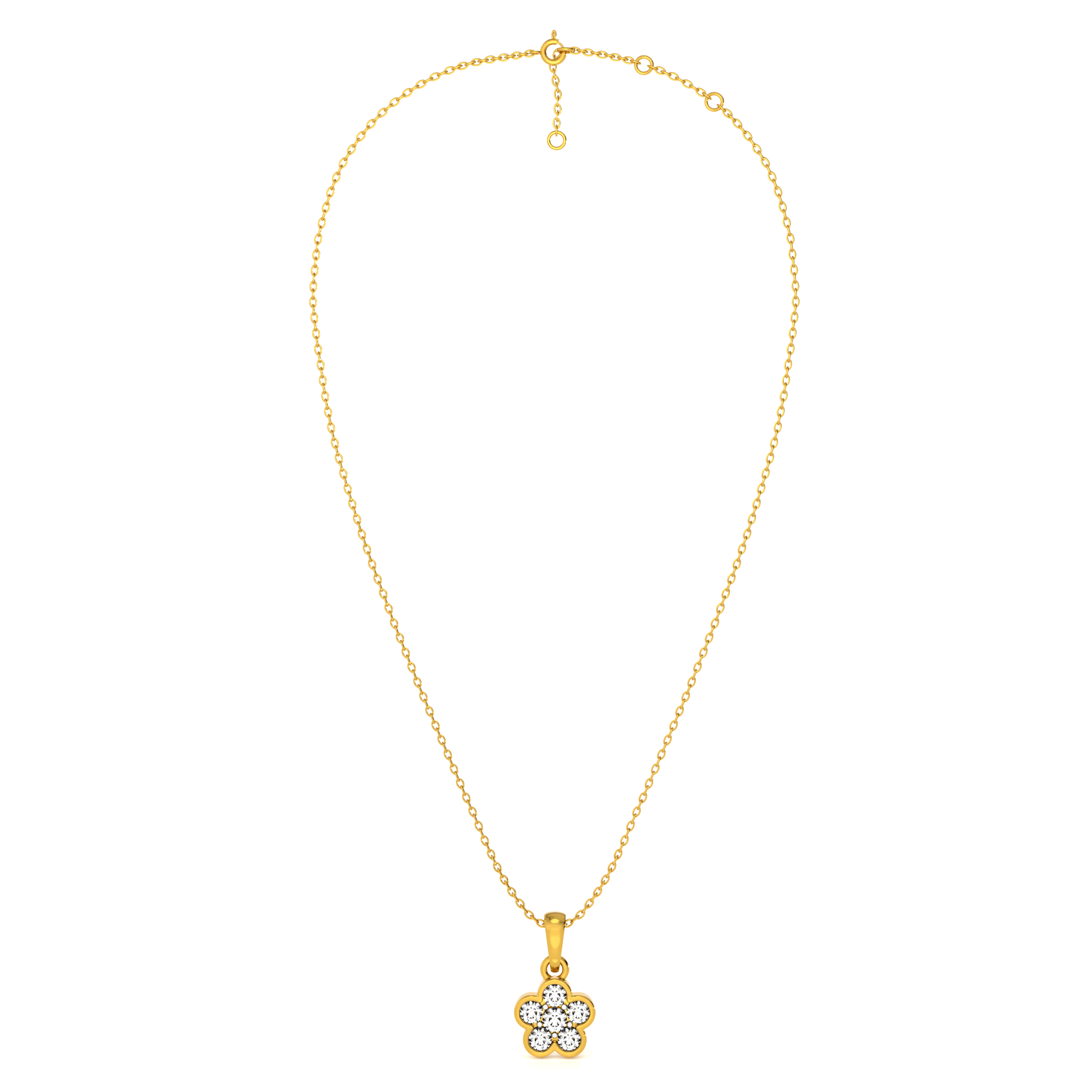 Galaxy Bloom 9KT Gold Lab Grown Diamond Pendant