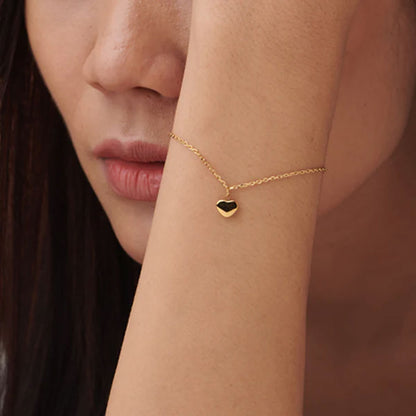 Unique Gold Bow & Heart Drop Earrings & Cute Heart Bracelet Combo Set