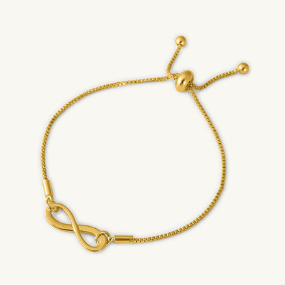 Golden Infinity Necklace & Infinity Wish Bracelet Jewellery Set