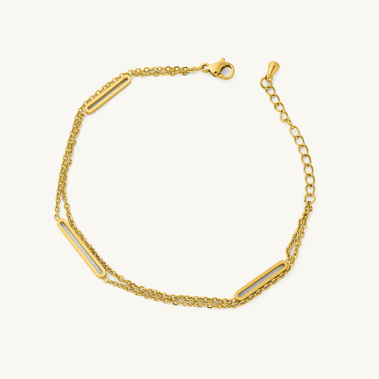 Bar Layered Chain Bracelet