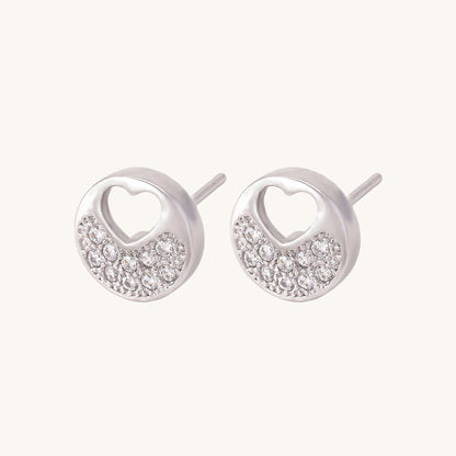 Pandora's Heart Stud Earrings- 925 Silver