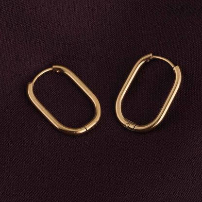 Plain Oval Hoop Earrings