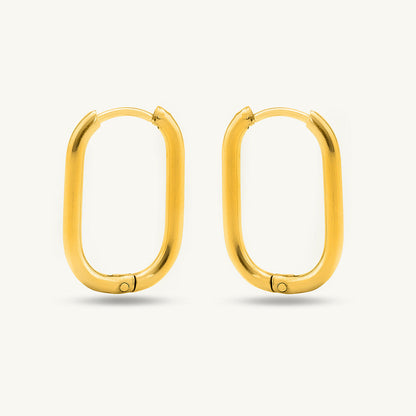 Plain Oval Hoop Earrings