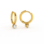 Athena Solitaire Hoop Earrings