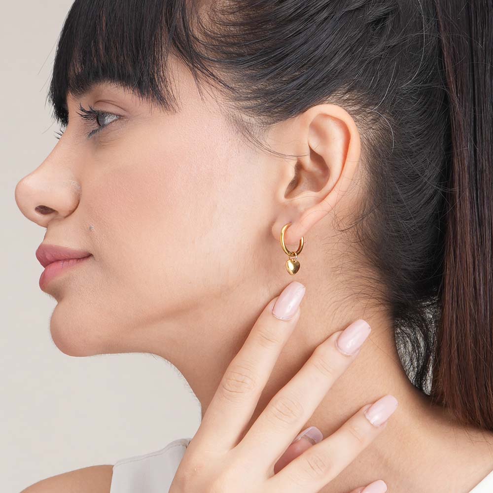 Small Heart Hoop Earrings