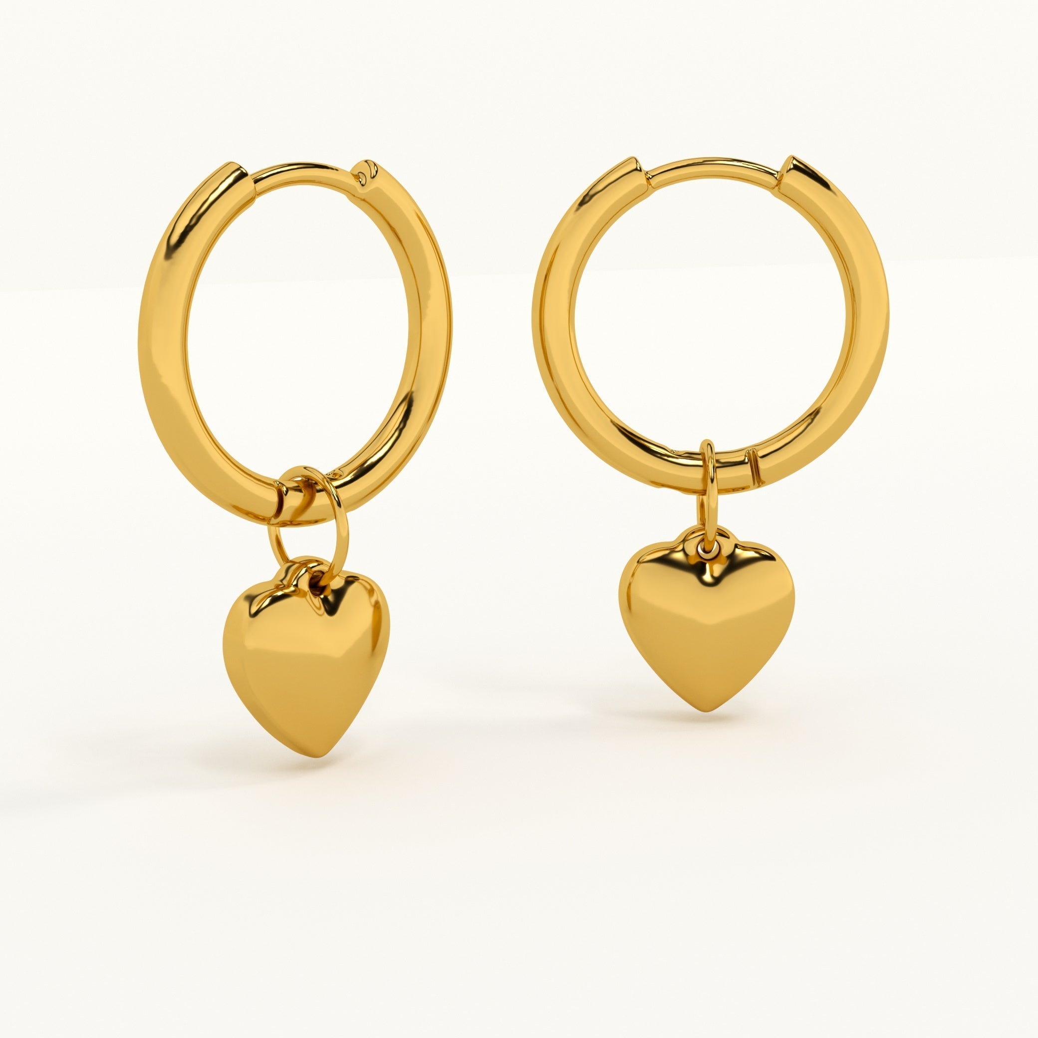 Small Heart Hoop Earrings