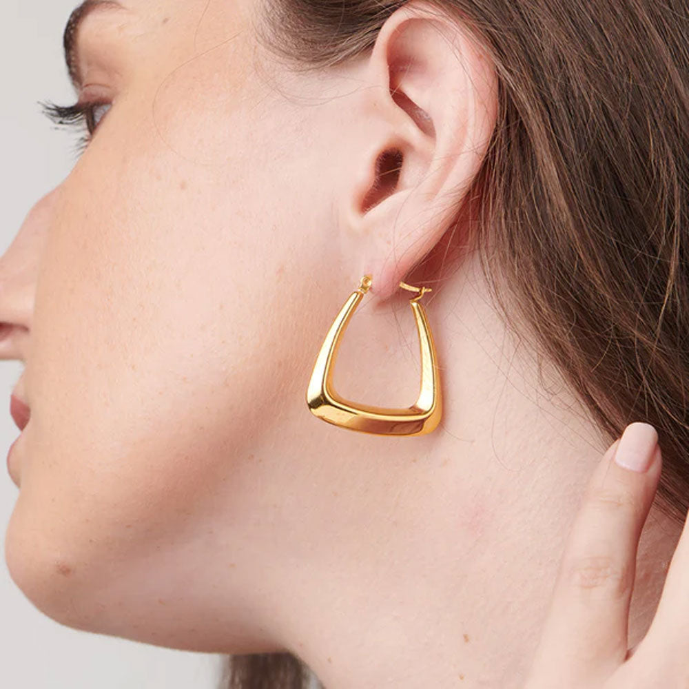 Triangle Shape Hoop Earrings