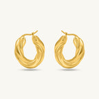Twisted Round Hoop Earrings