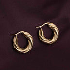 Twisted Round Hoop Earrings