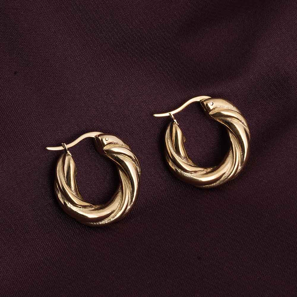 Twisted Round Hoop Earrings