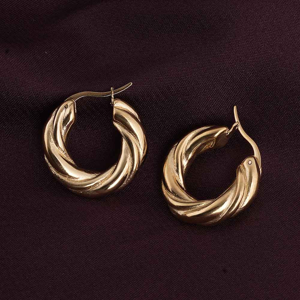 Twisted Round Hoop Earrings