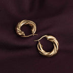 Twisted Round Hoop Earrings