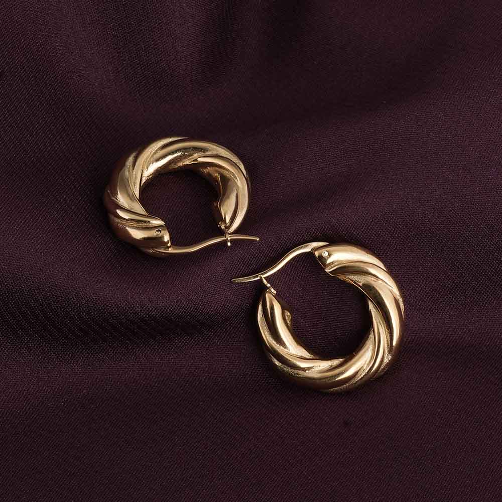 Twisted Round Hoop Earrings
