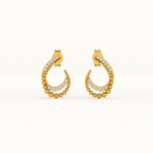 Almond Stones Stud Earrings