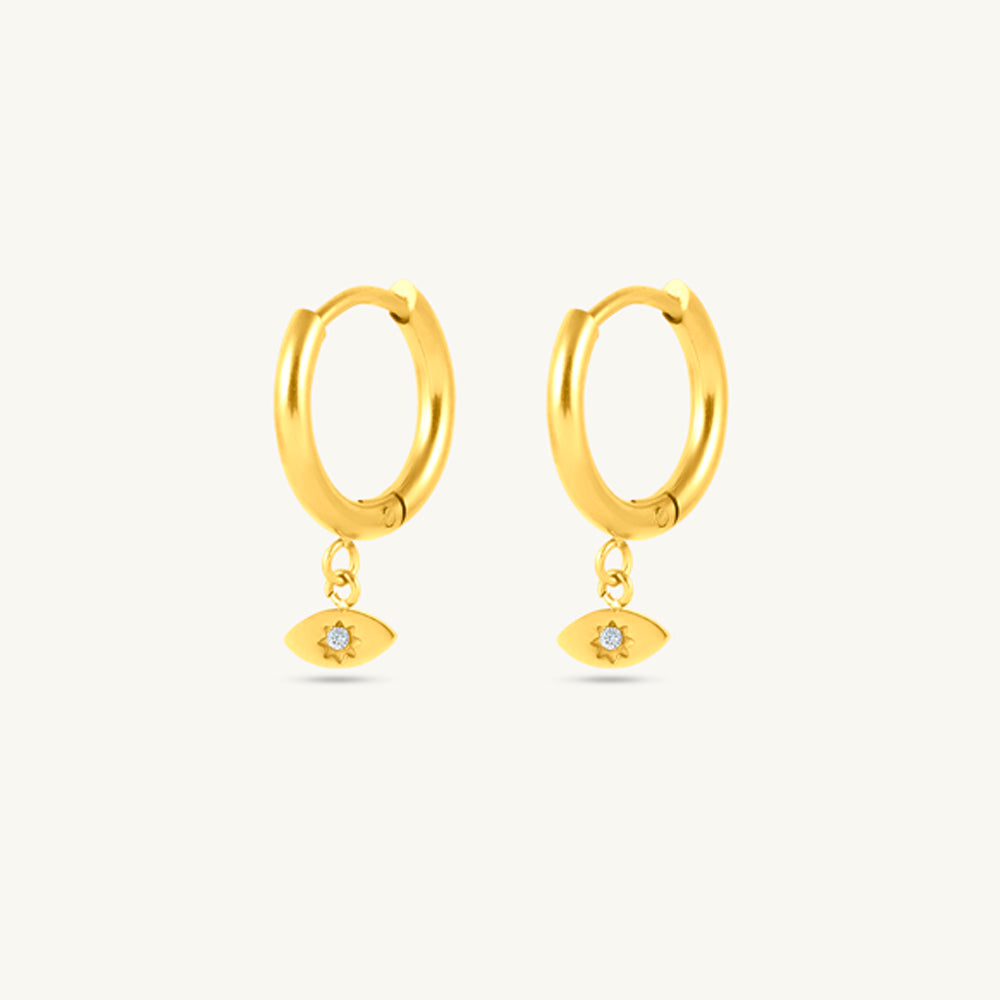 Tiny Iris Star Hoop Earrings