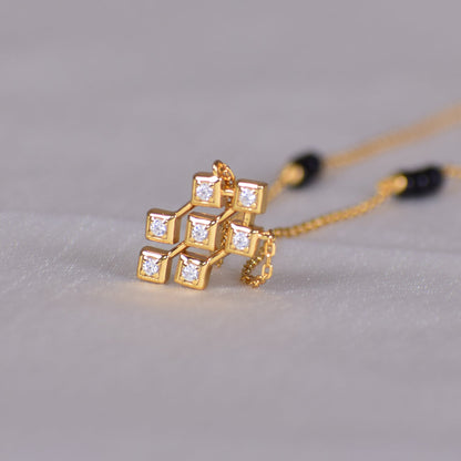 Padma Diamond Mangalsutra | BIS Hallmarked | 18k Gold Vermeil
