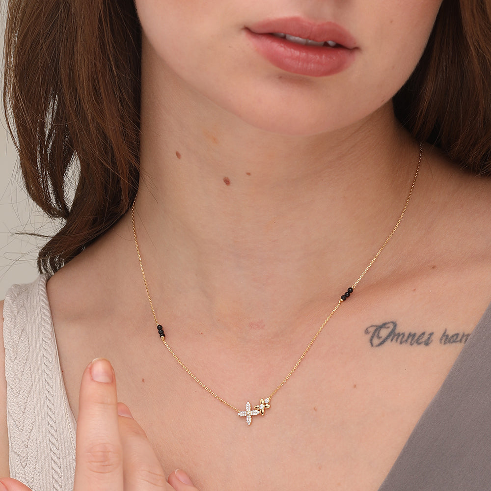 Manasvini Diamond Mangalsutra | BIS Hallmarked | 18k Gold Vermeil