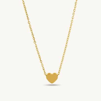 Paris Heart Necklace & Minimalist Heart Stud Earrings Gift set