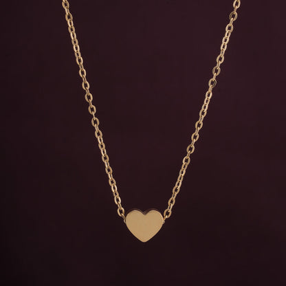 Paris Heart Necklace & Minimalist Heart Stud Earrings Gift set