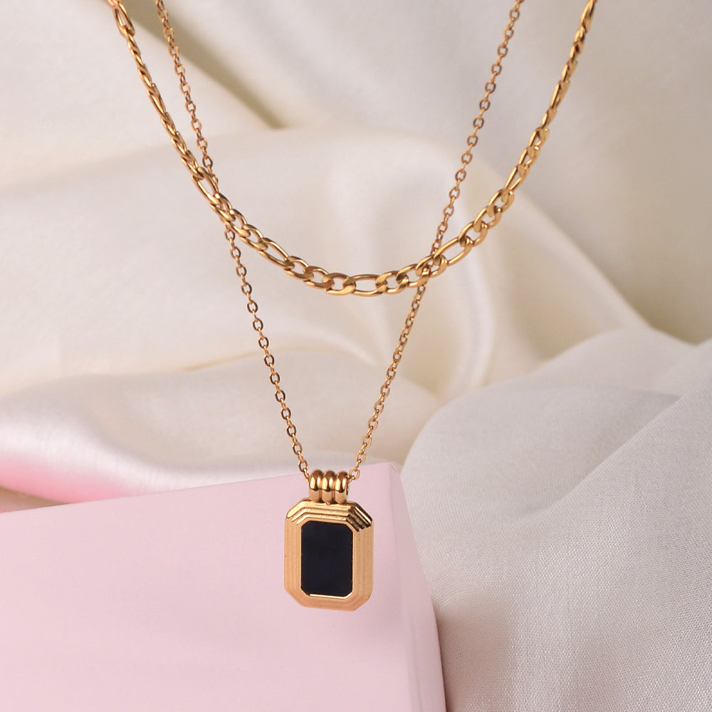 Black Onyx Two Layer Necklace