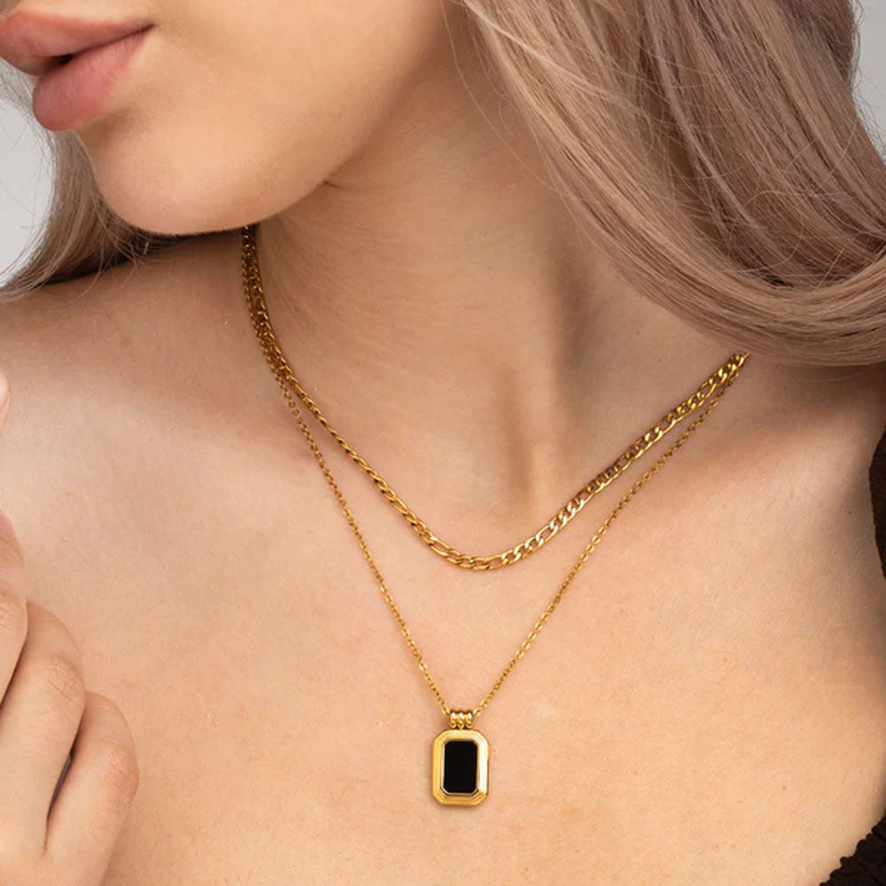 Black Onyx Two Layer Necklace