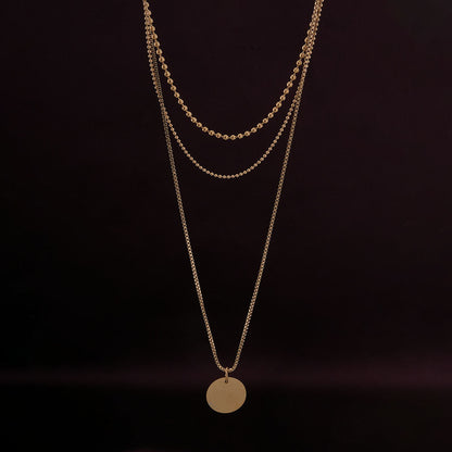 Round Belle Three Layer Necklace