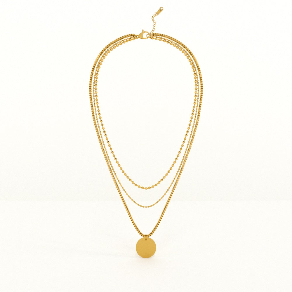 Round Belle Three Layer Necklace