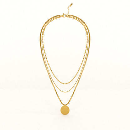 Round Belle Three Layer Necklace