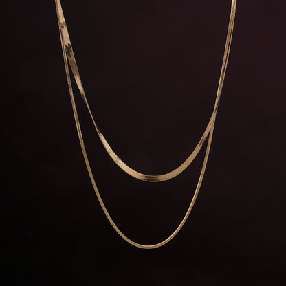 Plain Chain Two Layer Necklace