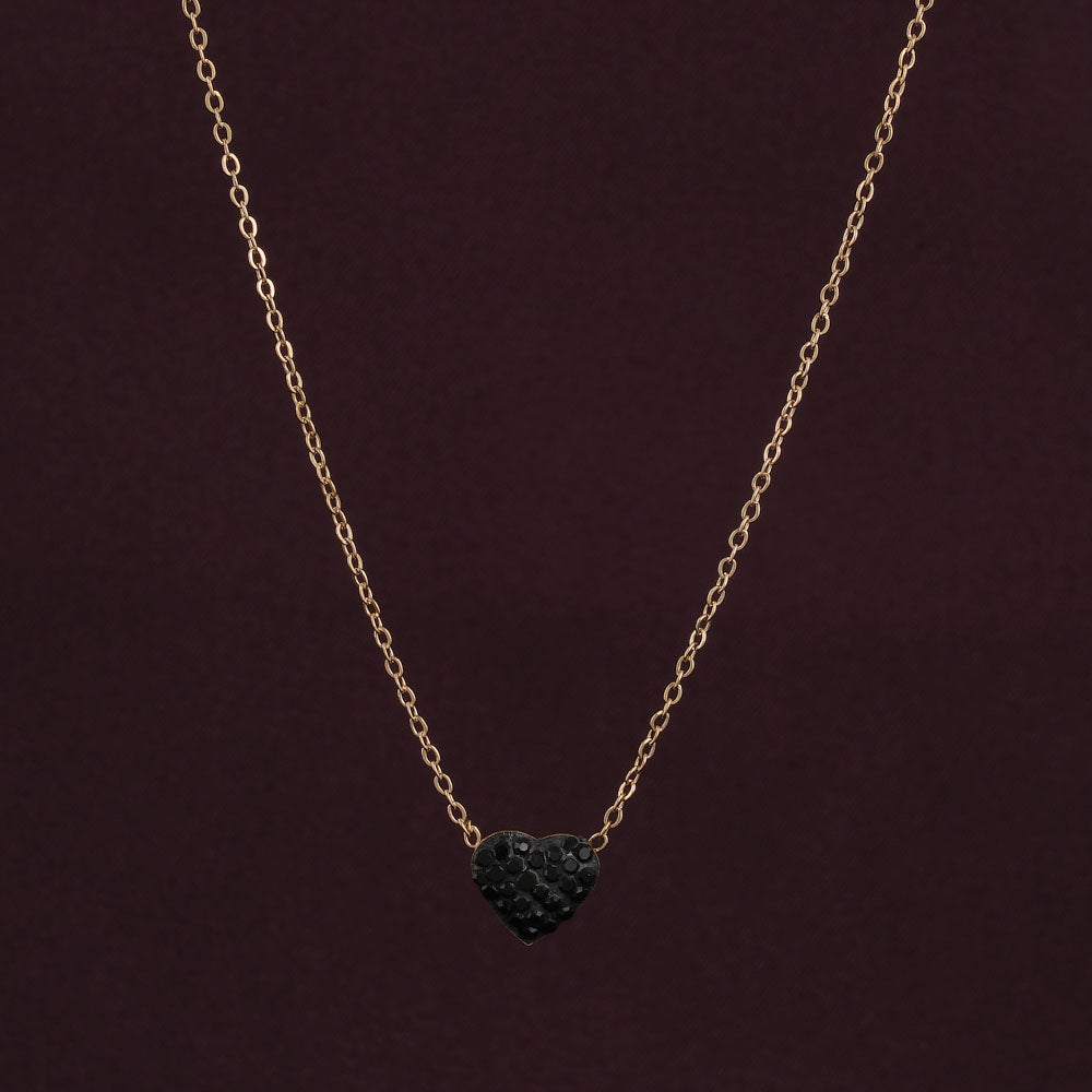 Medium Black Heart Necklace