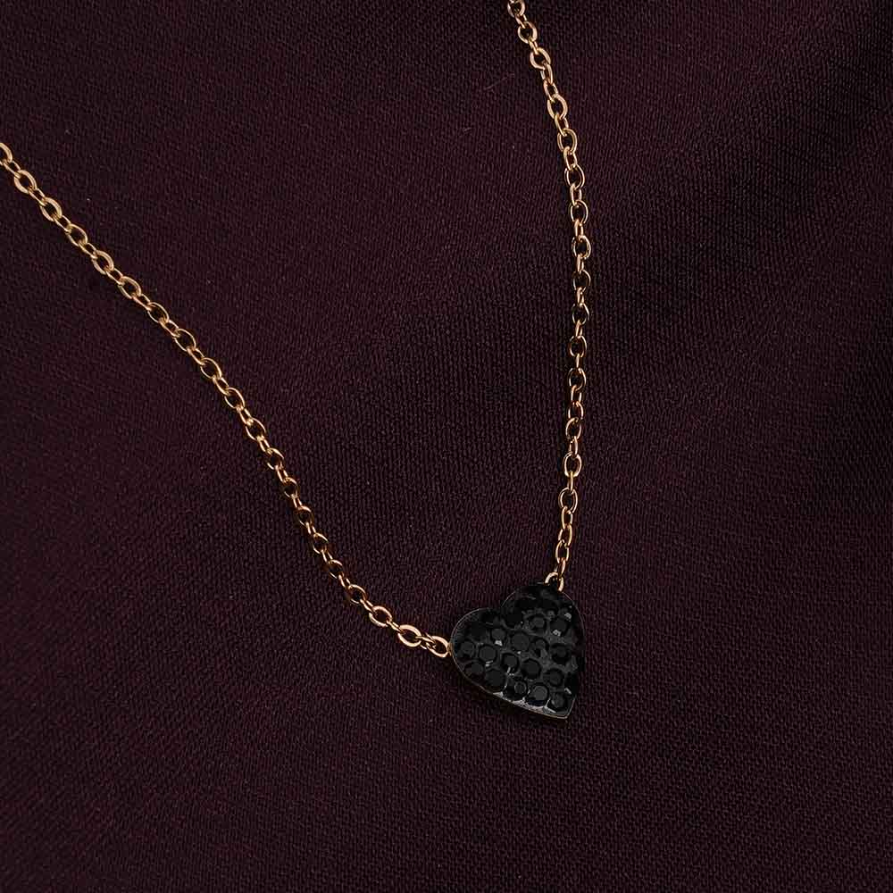 Medium Black Heart Necklace