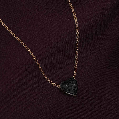 Medium Black Heart Necklace