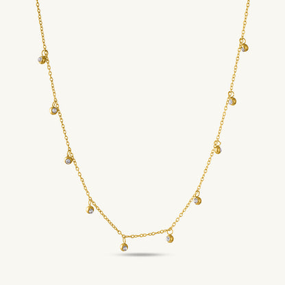 Multiple Stones Necklace & Dazzling Stone Bangle Bracelet Combo Set
