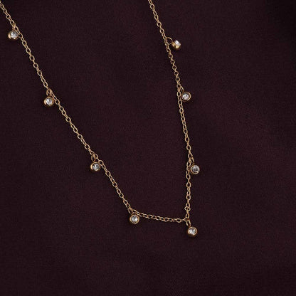 Multiple Stones Necklace & Dainty Solitaire Ring Gift set