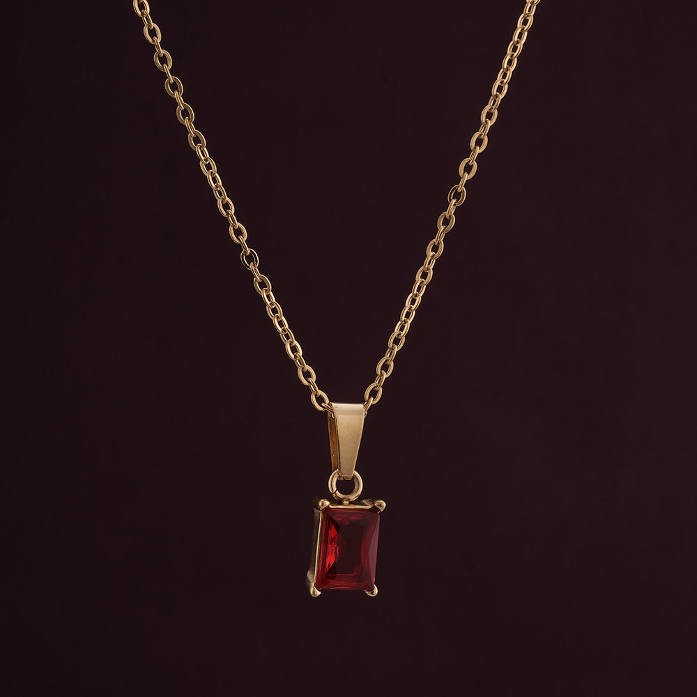 Ruby Red Stone Necklace