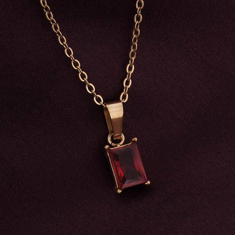 Ruby Red Stone Necklace