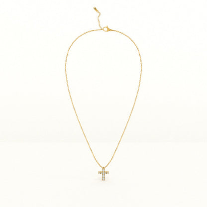 Stone Studded Cross Necklace
