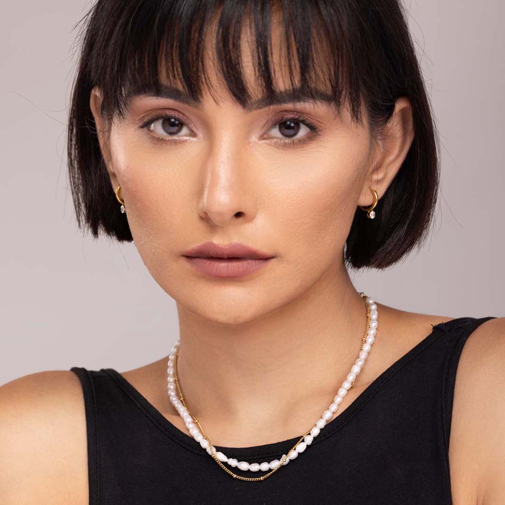 Pearl Chain Two Layer Necklace