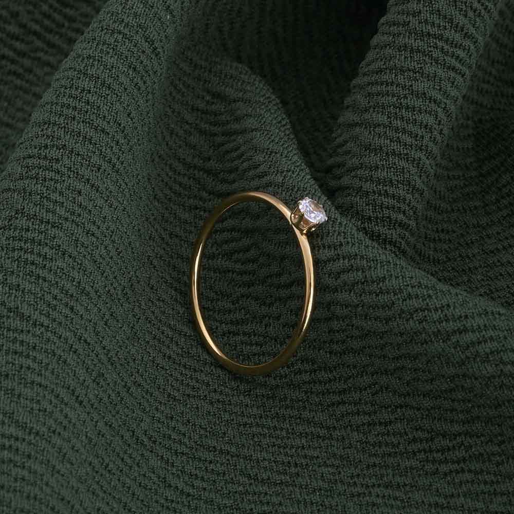 Delicate Diamond Studded Necklace & Dainty Solitaire Ring Gift set