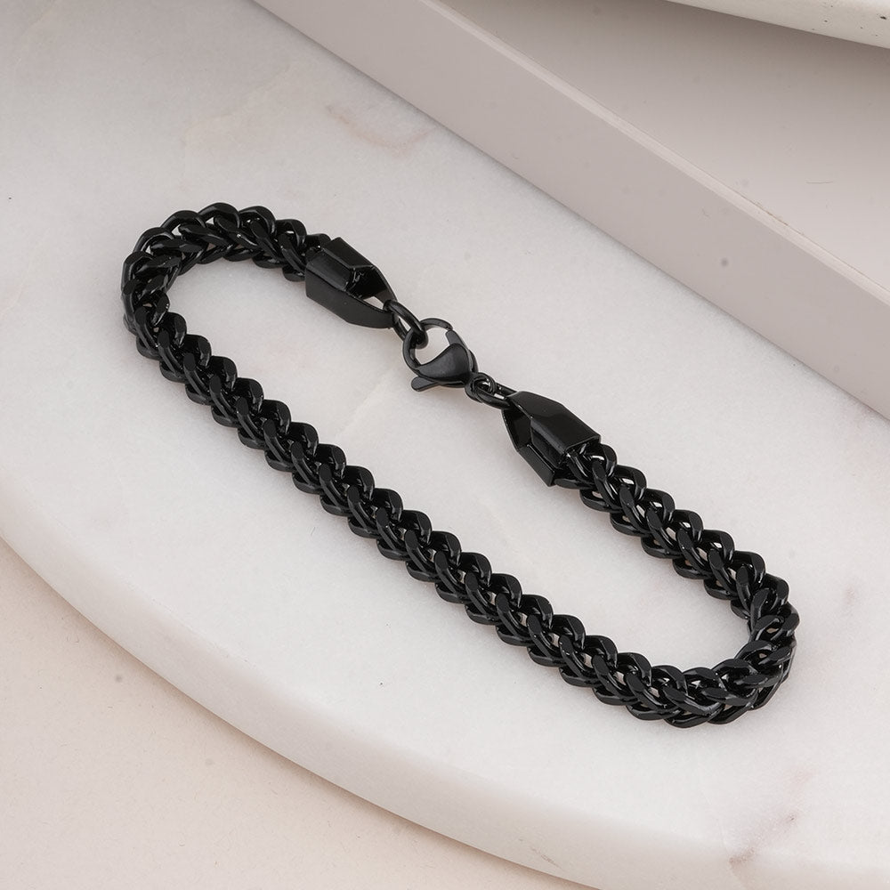 Black Curb Chain Bracelet