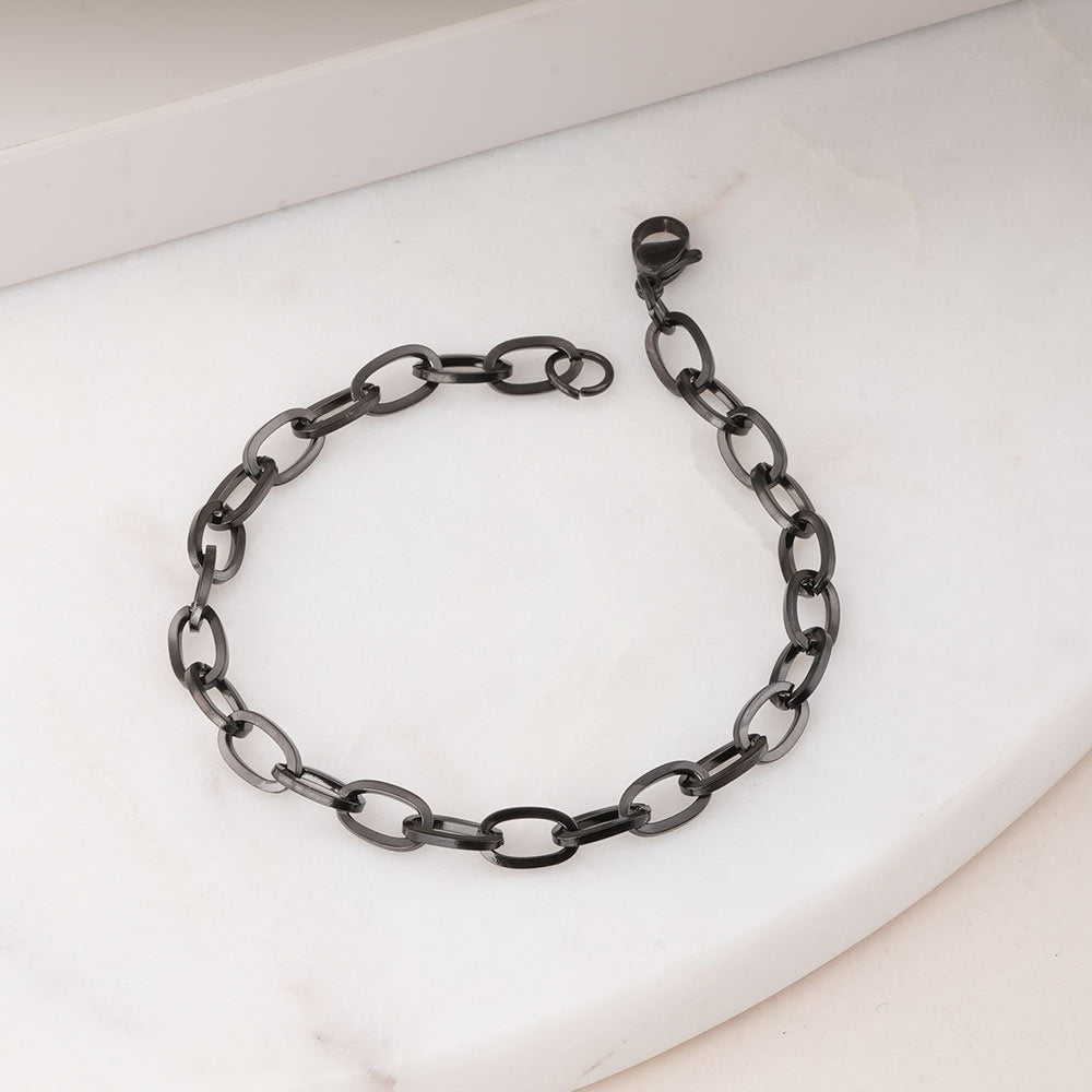 Black Cable Chain Bracelet