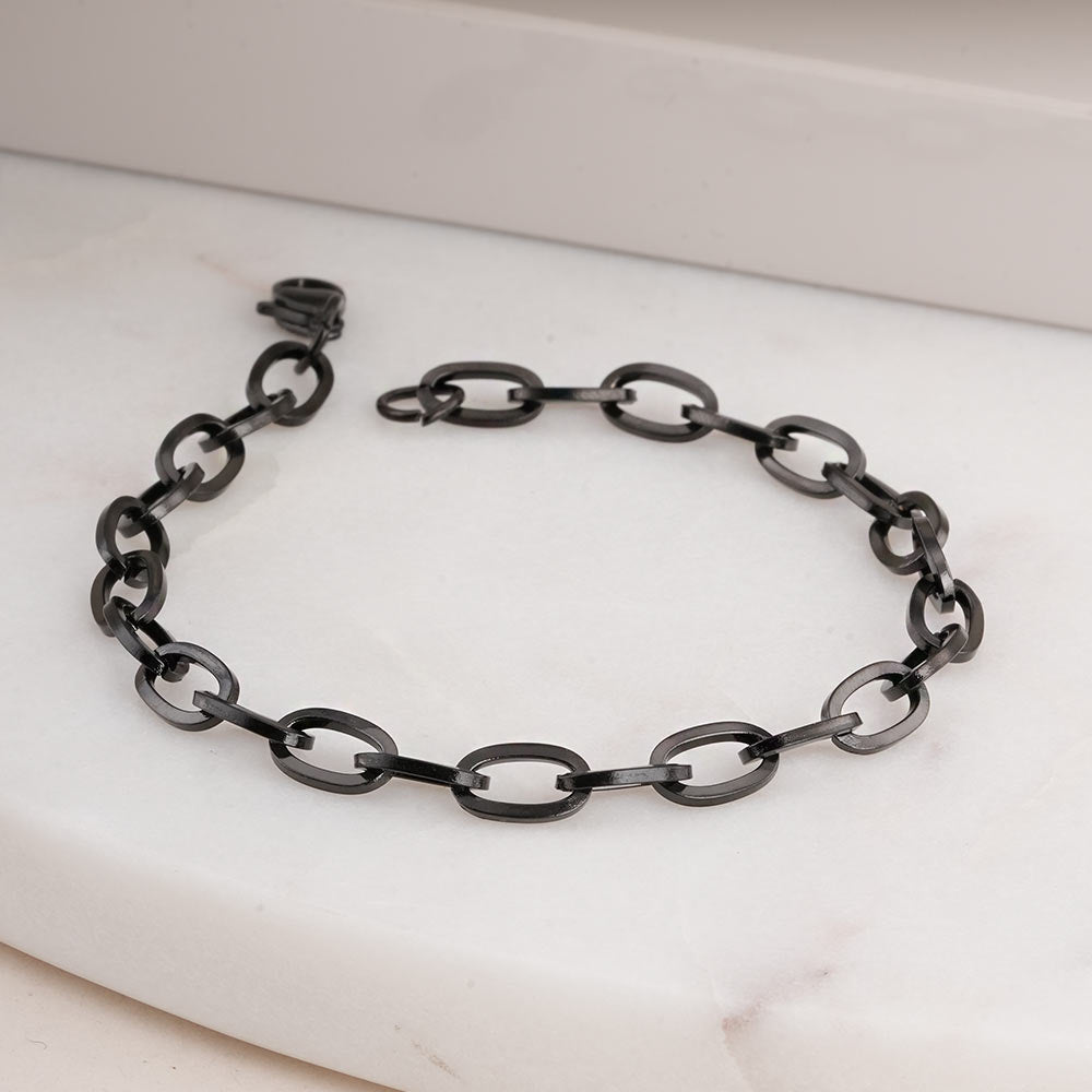 Black Cable Chain Bracelet
