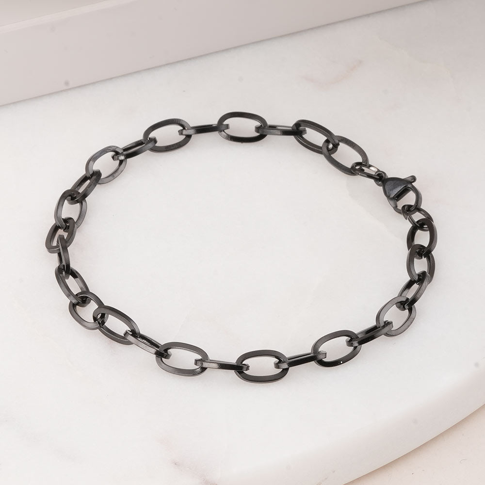 Black Cable Chain Bracelet