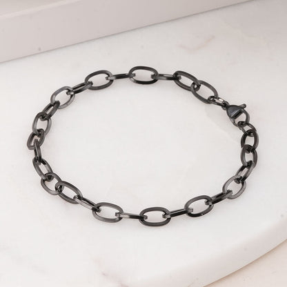 Black Cable Chain Bracelet