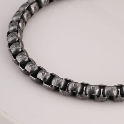 Silver Ball Chain Black Bracelet